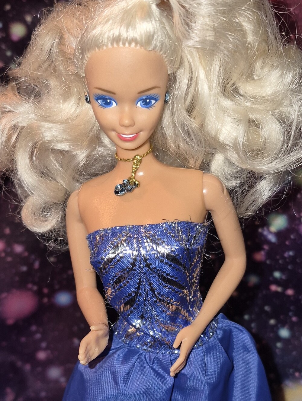 1990s Superstar Era Barbie Doll | Blue & Silver Tricot Fashion | Vintage